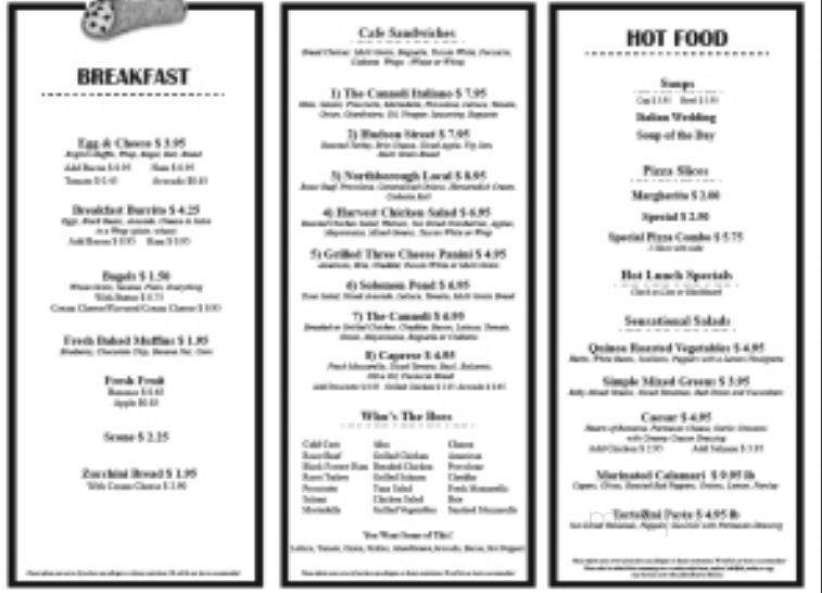 Cannoli Cafe of Northboro - Northborough, MA menu_pic