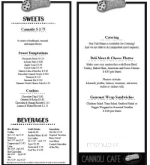 Cannoli Cafe of Northboro - Northborough, MA menu_pic