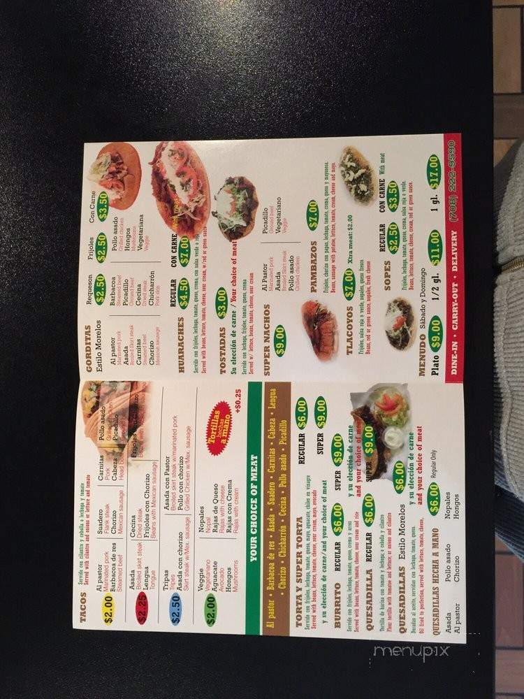 Super Tacos Morelos - Cicero, IL menu_pic