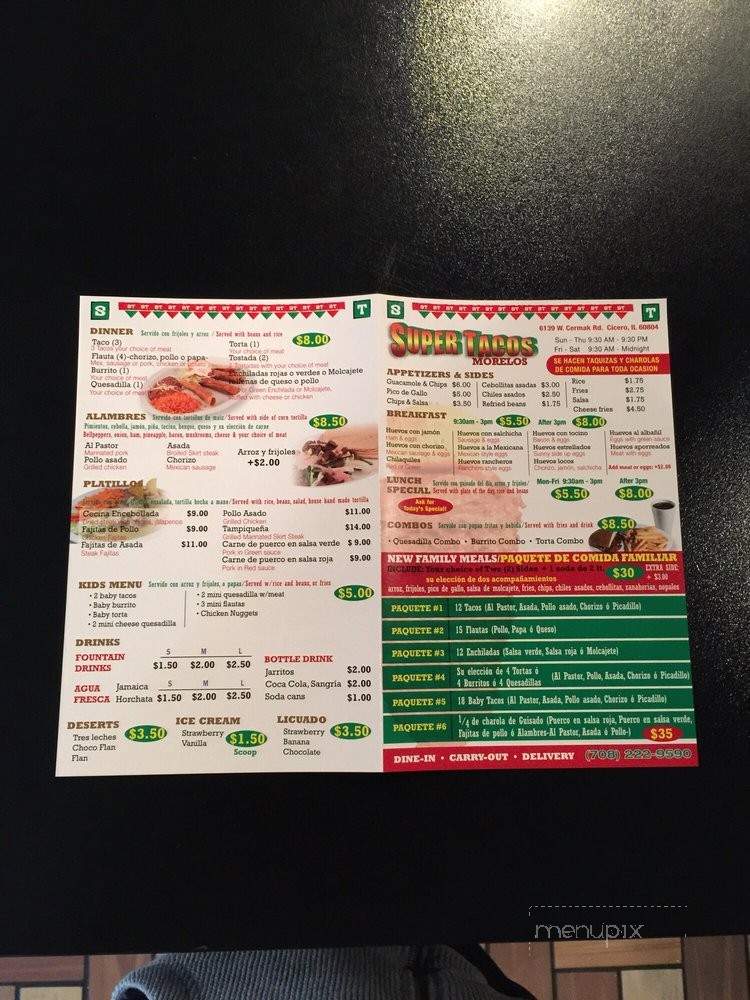 Super Tacos Morelos - Cicero, IL menu_pic