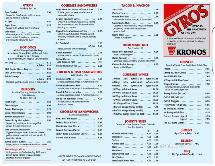 Johny's II - Park Forest, IL menu_pic