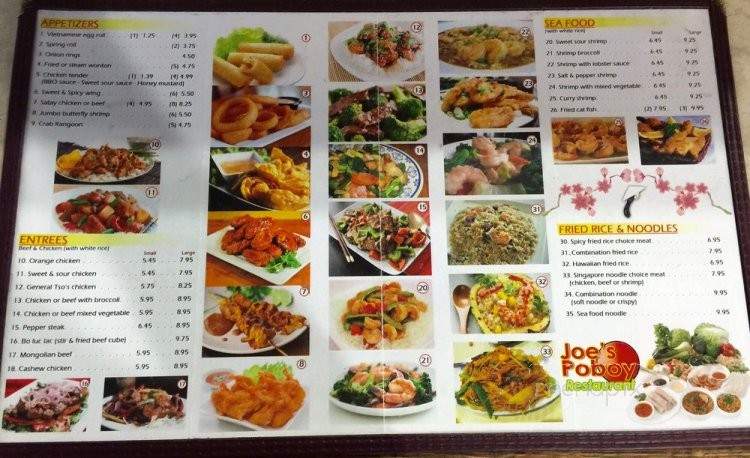 Joe's Po Boy Restaurant - Chicago, IL menu_pic
