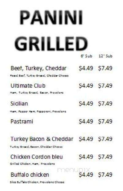 Shal's Deli - Dunlap, IL menu_pic