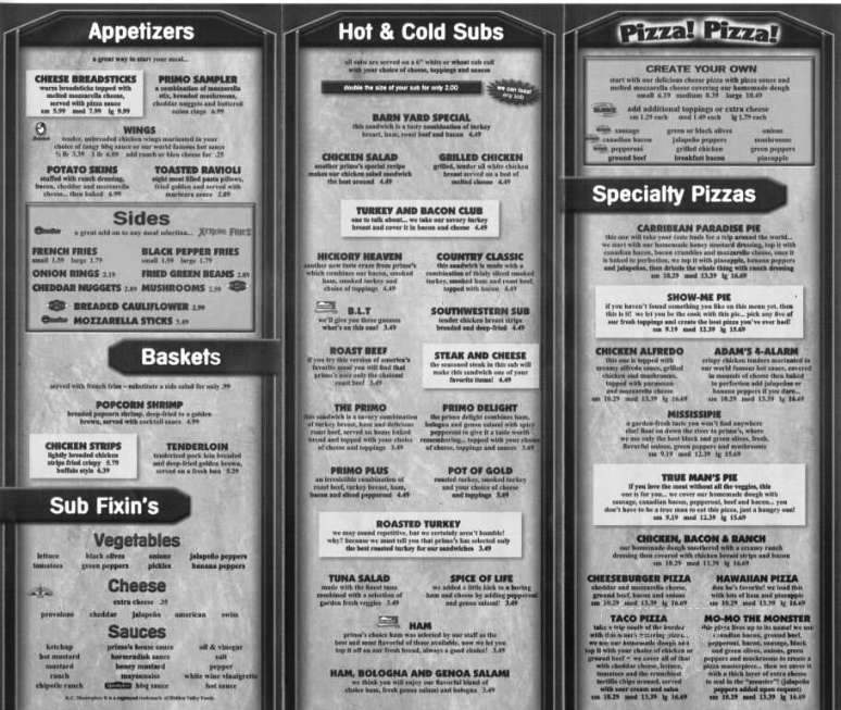 Primo's - Canton, MO menu_pic