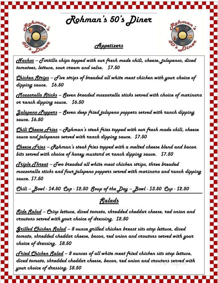 50's Diner - Desloge, MO menu_pic