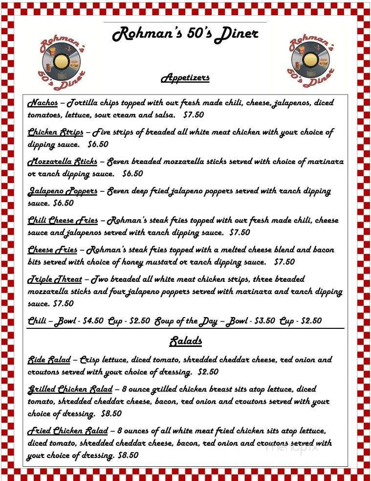 /250066028/50s-Diner-Menu-Desloge-MO - Desloge, MO