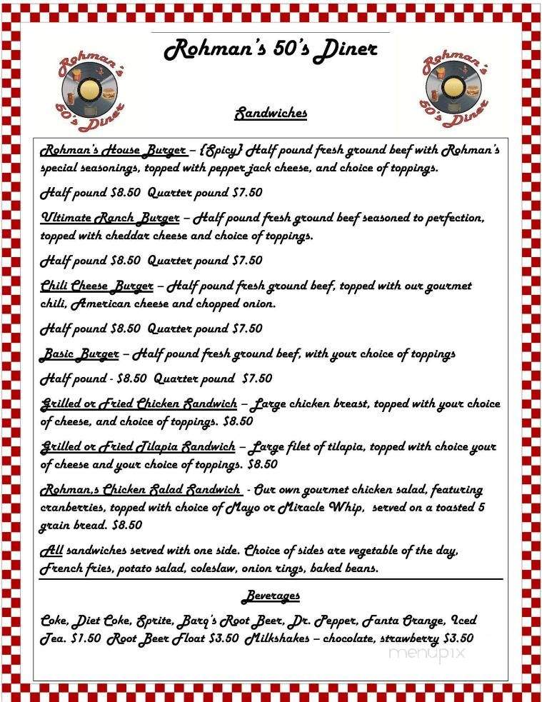 50's Diner - Desloge, MO menu_pic