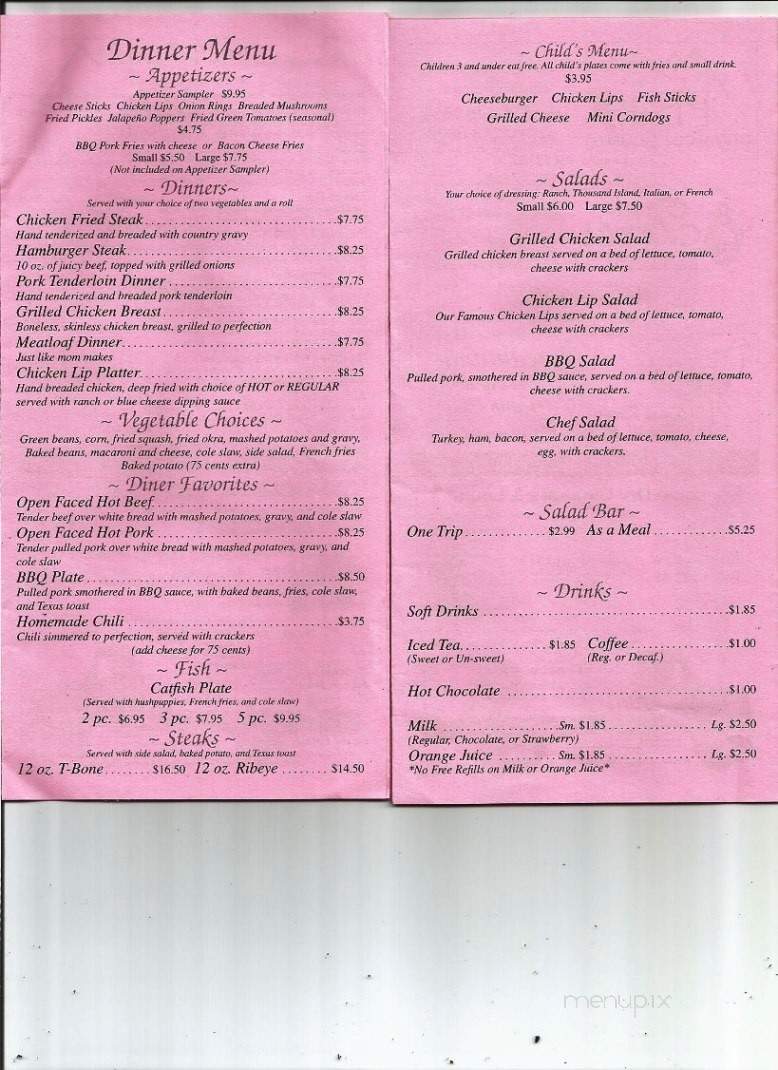 Shea's & Kay's - Pocahontas, AR menu_pic