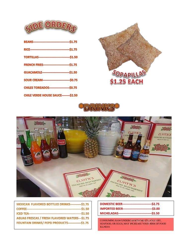 Elvita's Mexican Restaurant - Wichita, KS menu_pic