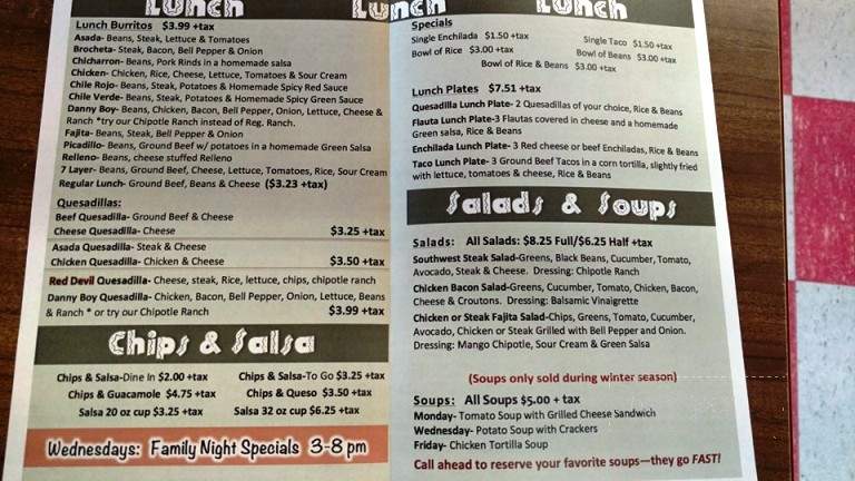 La Casita 3 - Texhoma, OK menu_pic