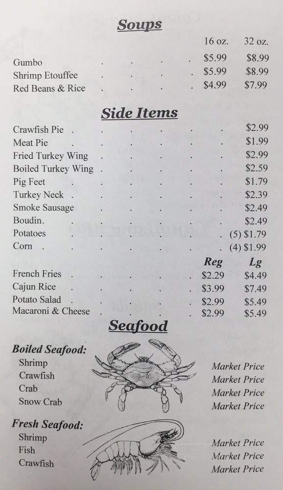 Cajunland - Gretna, LA menu_pic
