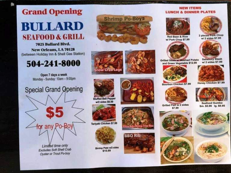 Bullard's Seafood and Grill - New Orleans, LA menu_pic