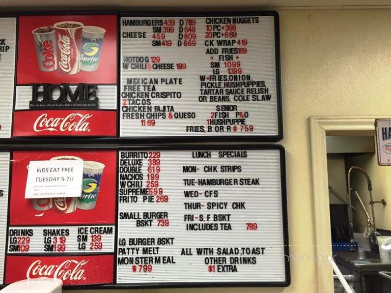 Allen's Burger Center - Fouke, AR menu_pic