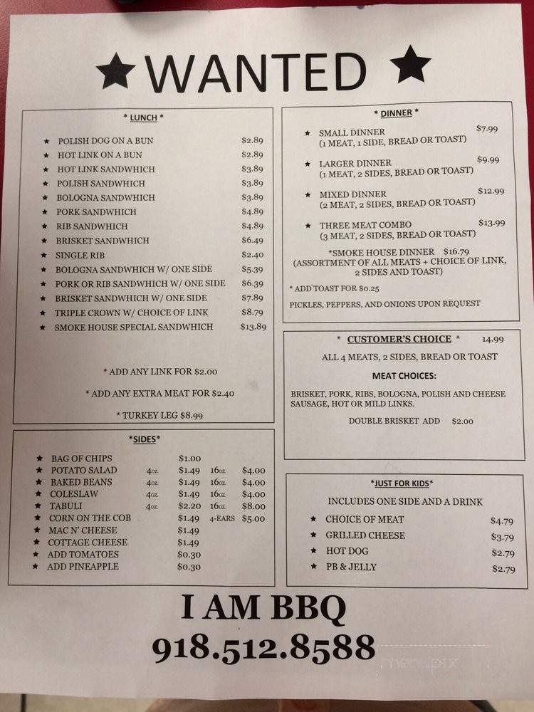 I Am BBQ - Sapulpa, OK menu_pic