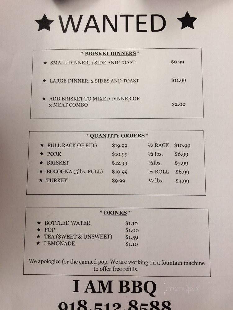 I Am BBQ - Sapulpa, OK menu_pic