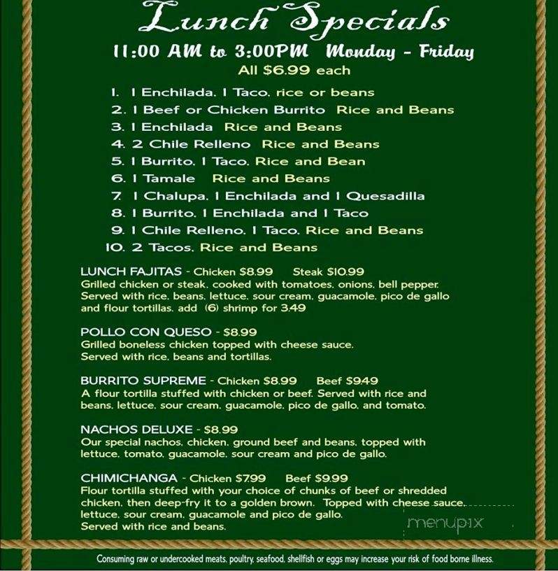 Los Ranchos Restaurant - Peggs, OK menu_pic