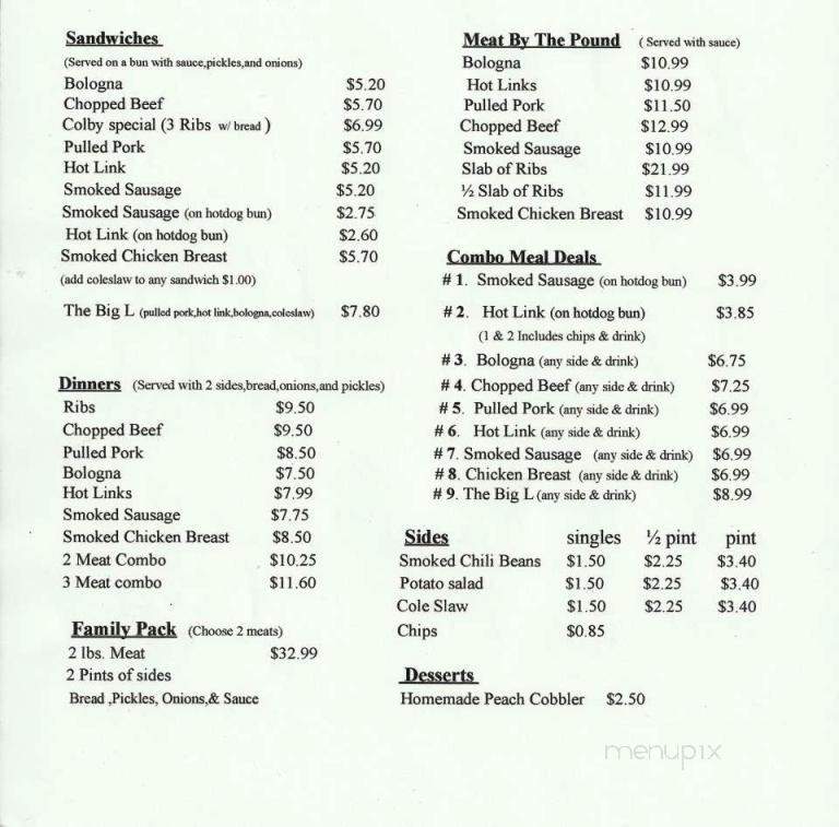 Watts Barbeque - Eufaula, OK menu_pic