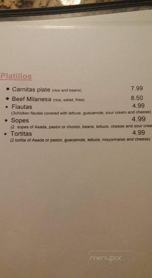 Miguelitos - Fort Smith, AR menu_pic