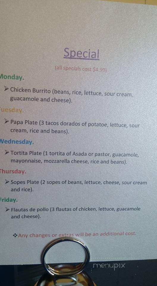 Miguelitos - Fort Smith, AR menu_pic