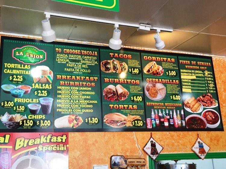 Tortilleria La Union - Mesquite, TX menu_pic