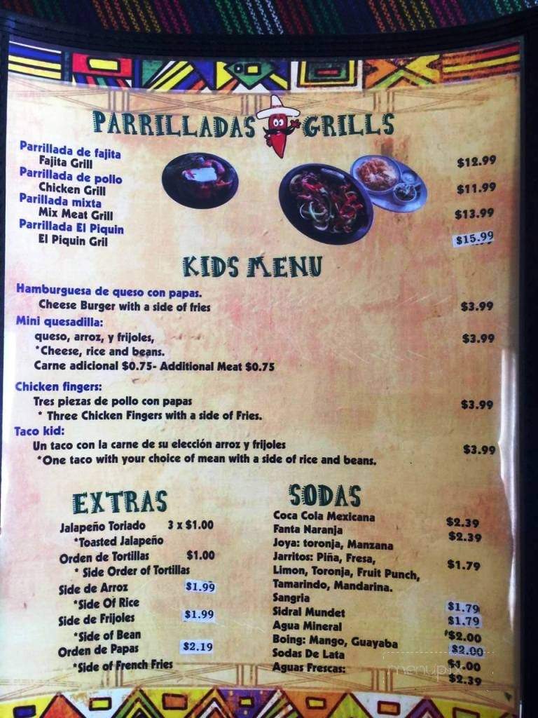 El Piquin - Grapevine, TX menu_pic