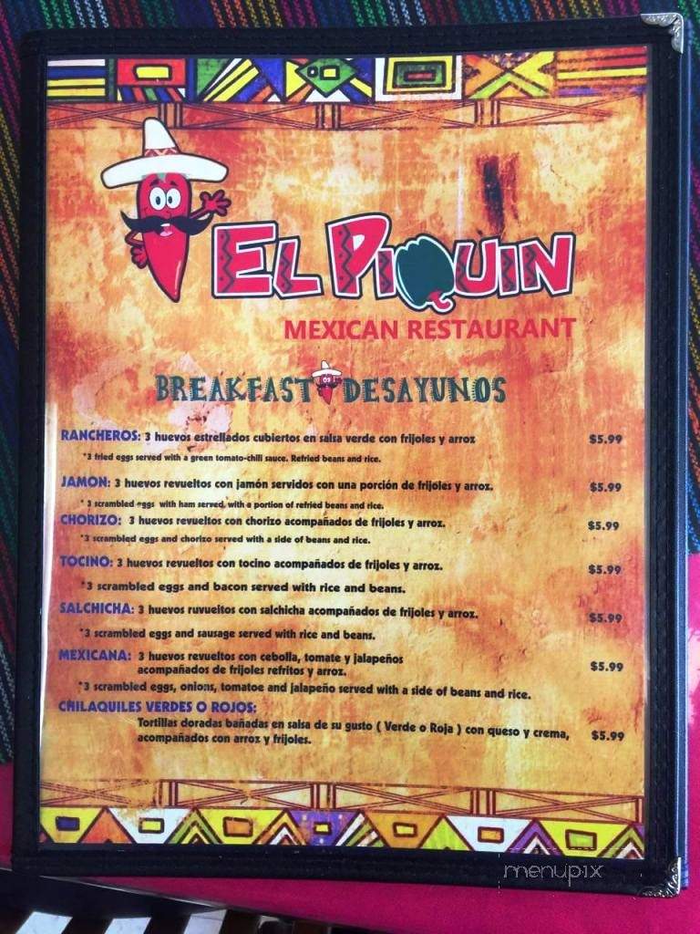El Piquin - Grapevine, TX menu_pic