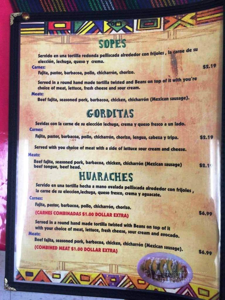 El Piquin - Grapevine, TX menu_pic