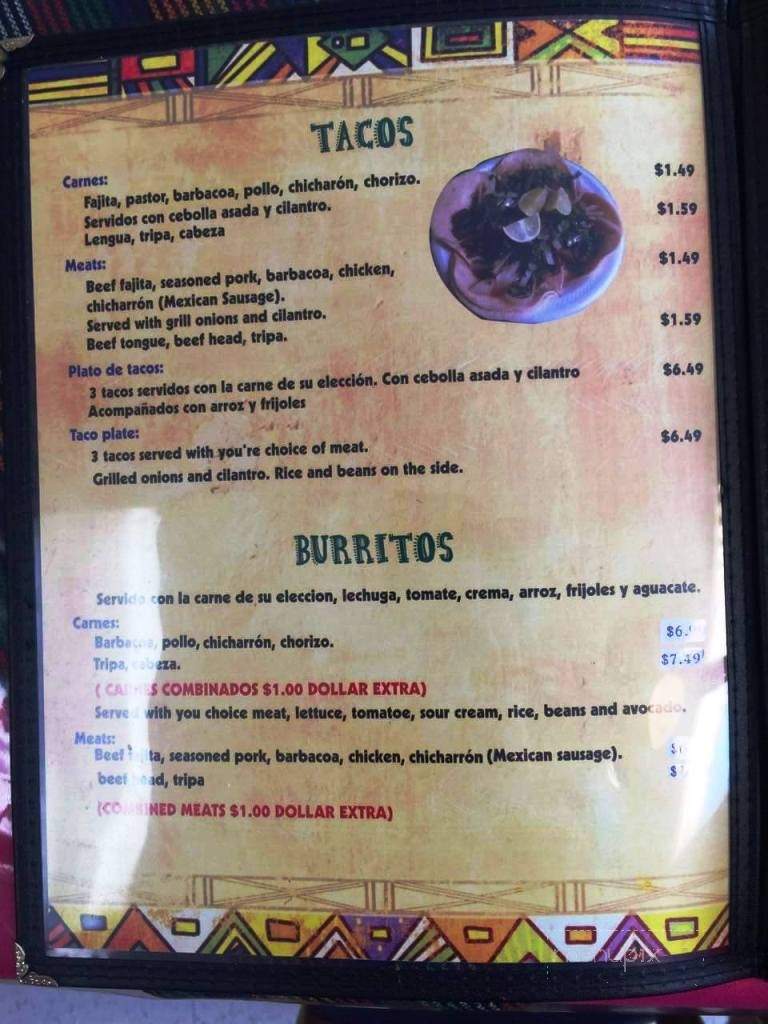 El Piquin - Grapevine, TX menu_pic