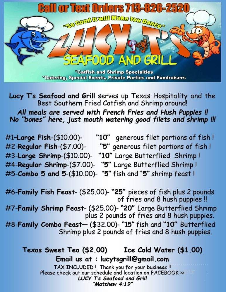 Lucy T's Seafood and Grill - Humble, TX menu_pic