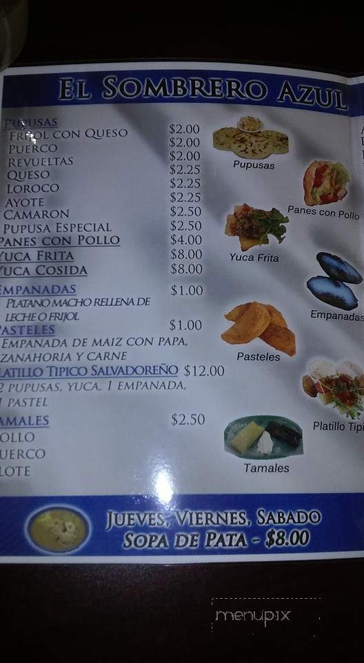 El Sombrero Azul - Laredo, TX menu_pic