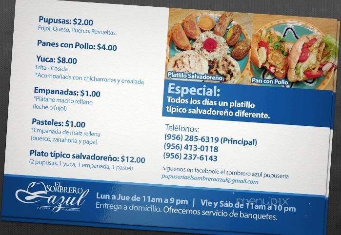 El Sombrero Azul - Laredo, TX menu_pic