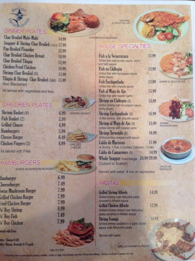 Rincon Veracruzano Seafood - Port Isabel, TX menu_pic