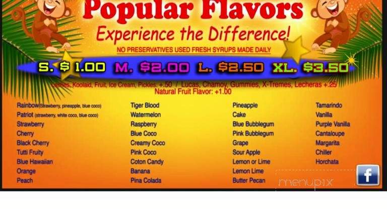 Paqui's Monkey Ice - Donna, TX menu_pic