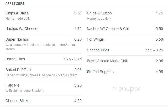 Shenanigans - Statesboro, GA menu_pic