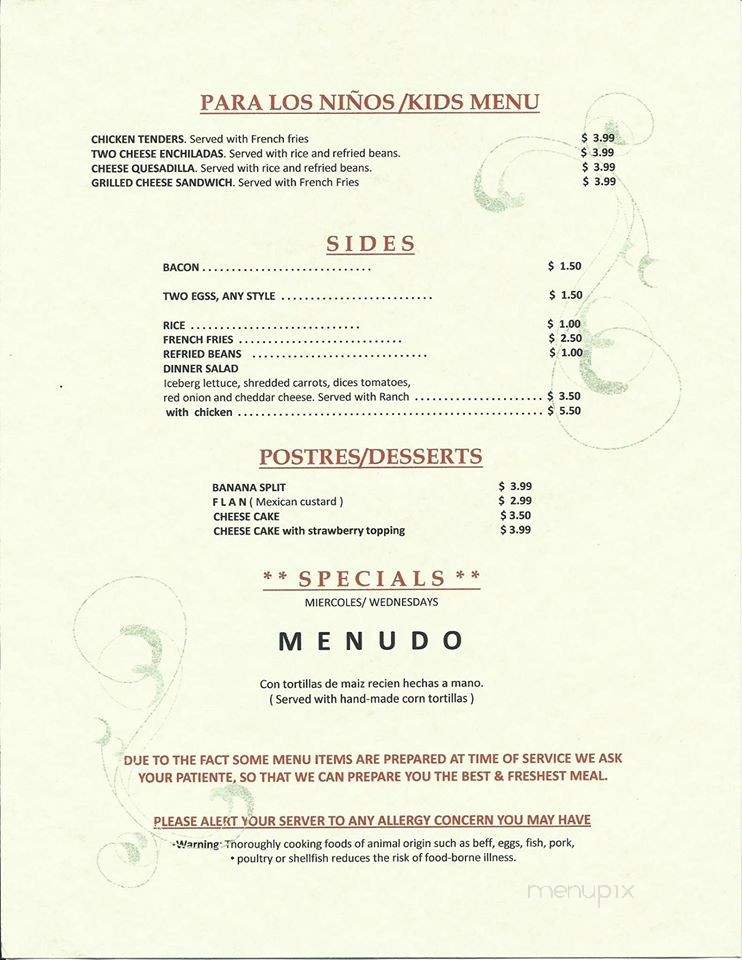 Los Compadres Mexican Restaurant - Wendover, UT menu_pic