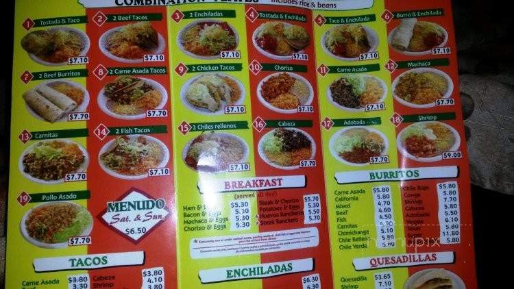 Rosendos Taco Shop - Avondale, AZ menu_pic