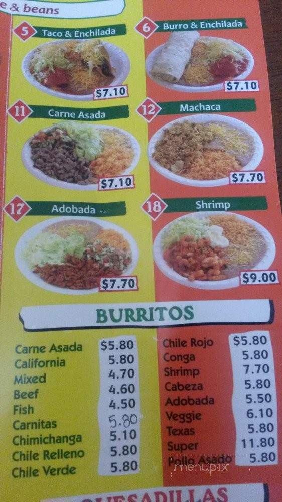 Rosendos Taco Shop - Avondale, AZ menu_pic