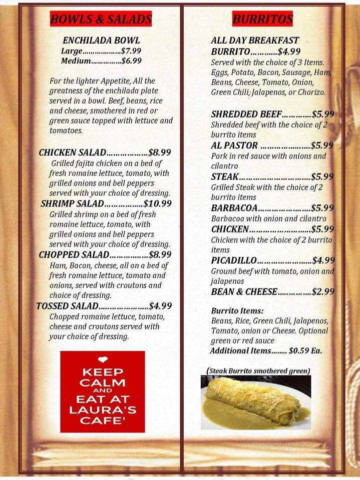 Laura's Cafe - Roswell, NM menu_pic