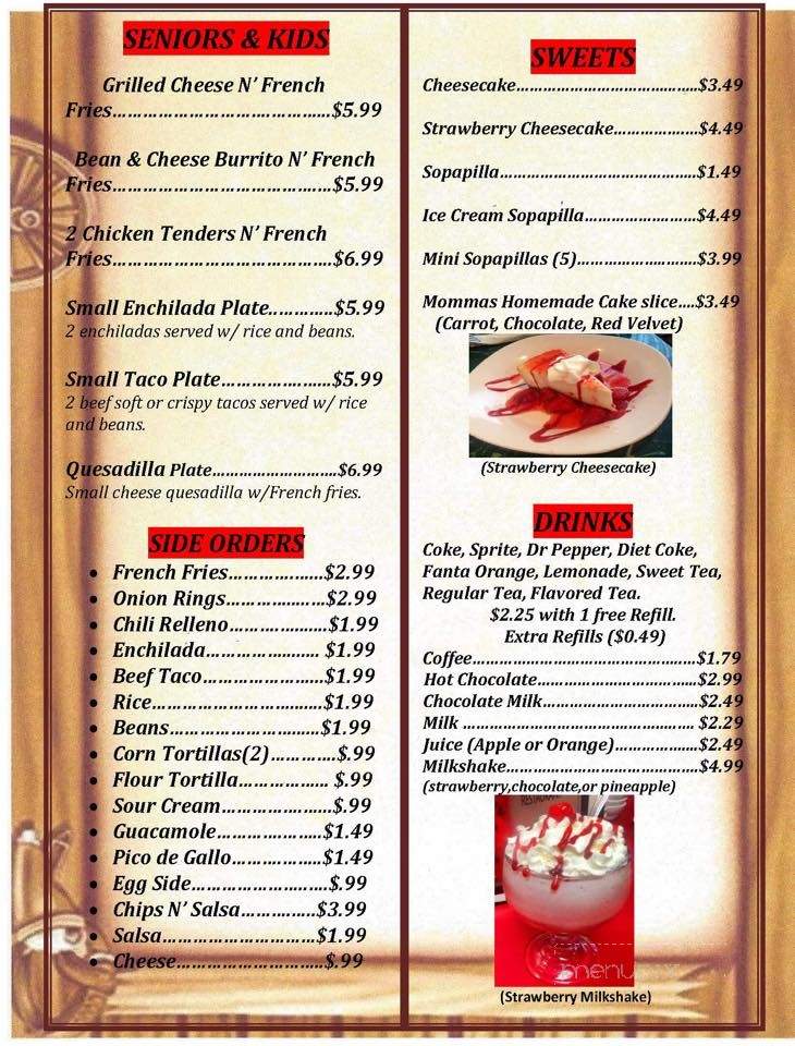 Laura's Cafe - Roswell, NM menu_pic