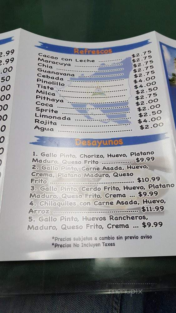 Restaurante Managua - South Gate, CA menu_pic