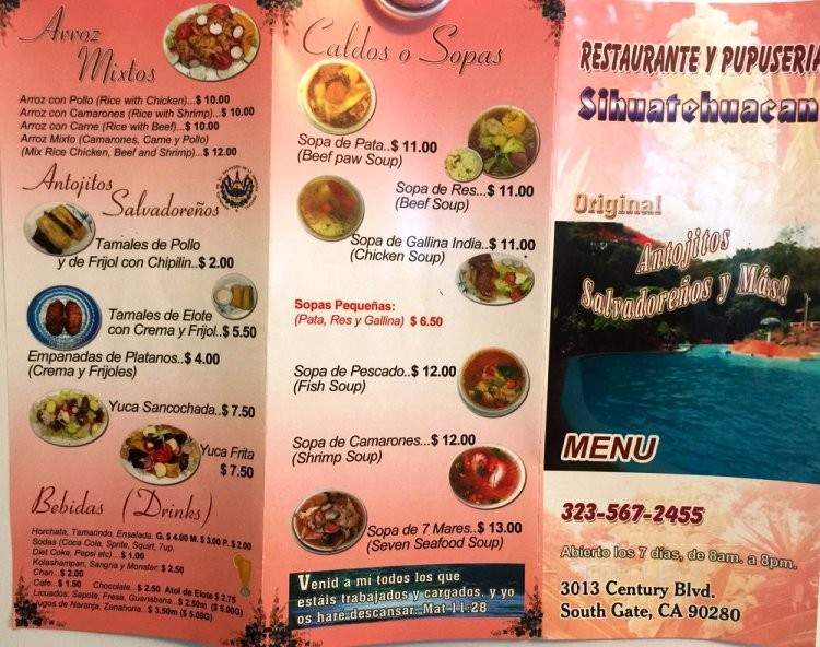 Sihuatehuacan - South Gate, CA menu_pic