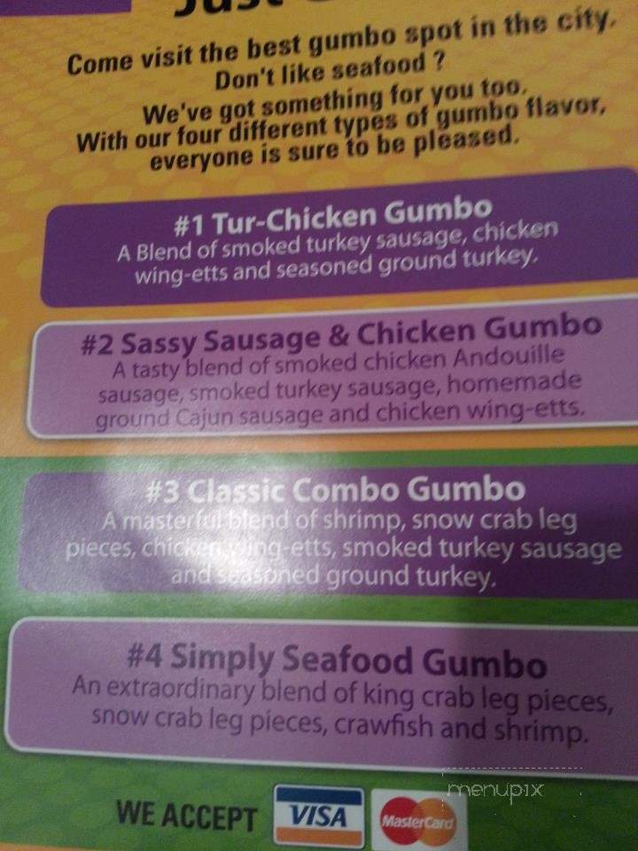 Just Gumbo Restaurant - Los Angeles, CA menu_pic