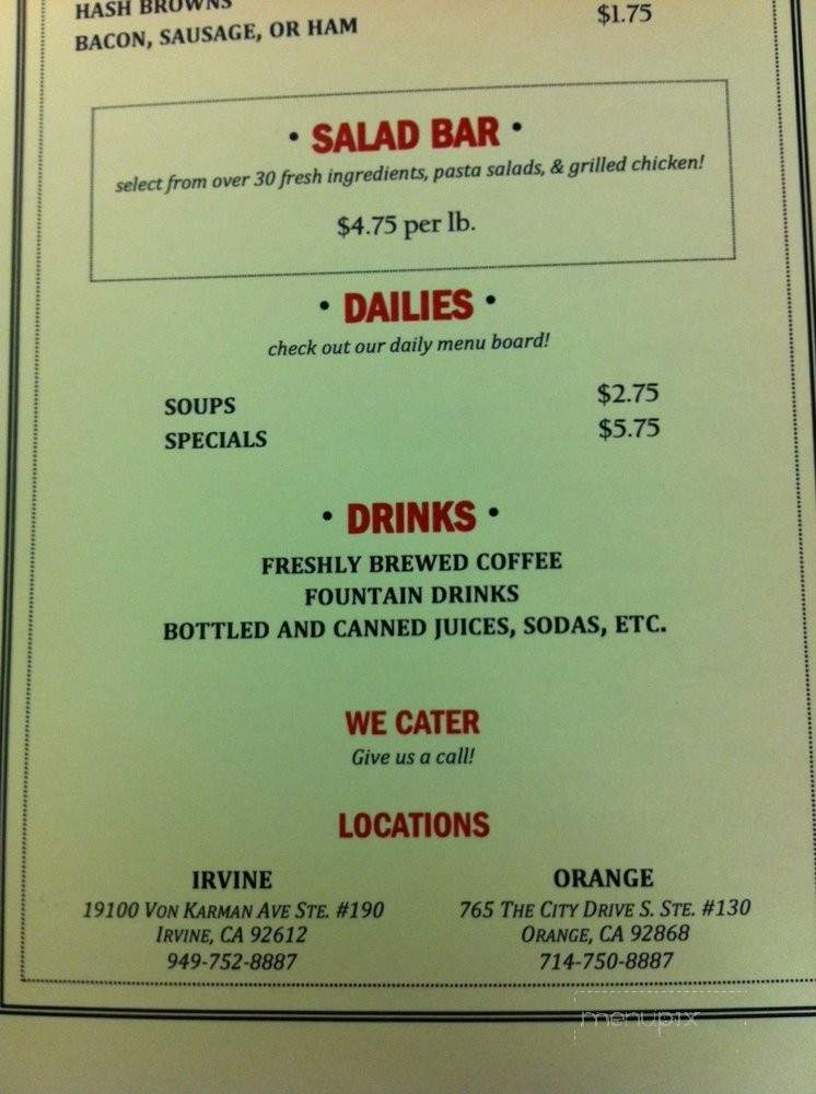 Checkers Grill - Orange, CA menu_pic