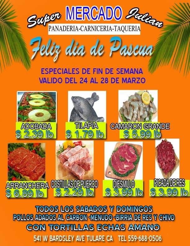 Super Mercado Julian - Tulare, CA menu_pic