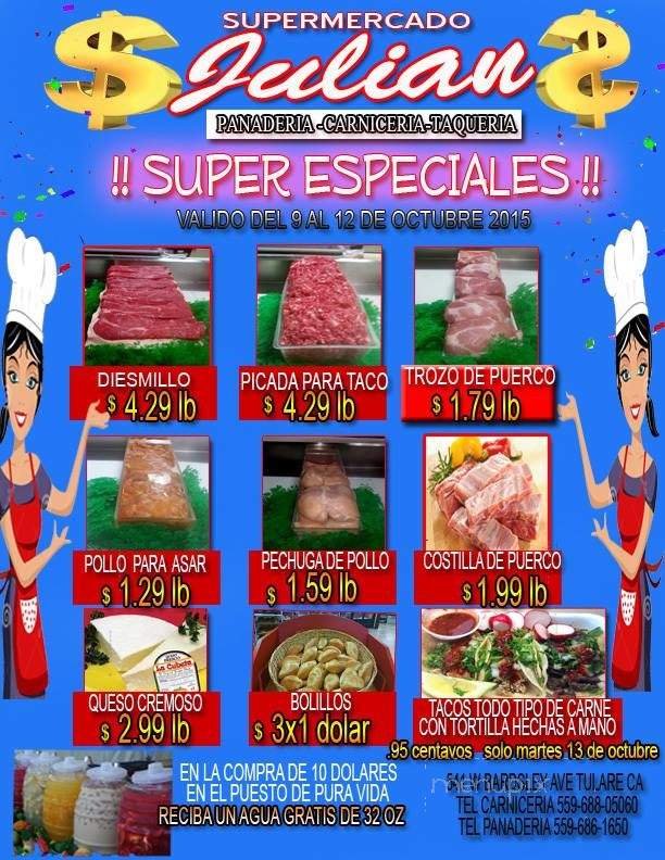 Super Mercado Julian - Tulare, CA menu_pic