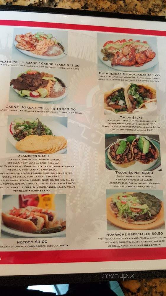 Tacos Morelos - San Jose, CA menu_pic