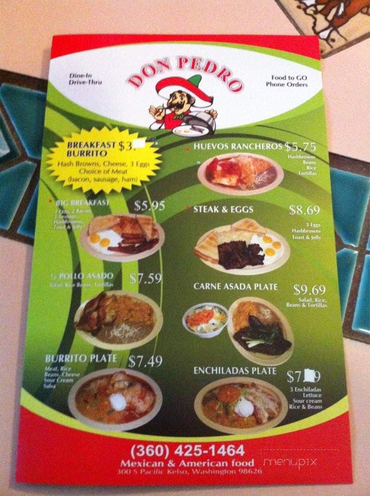 Don Pedro - Kelso, WA menu_pic