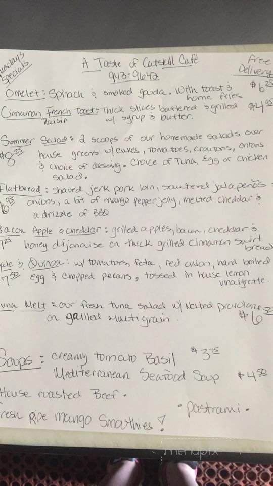 The Taste of Catskill Cafe - Catskill, NY menu_pic