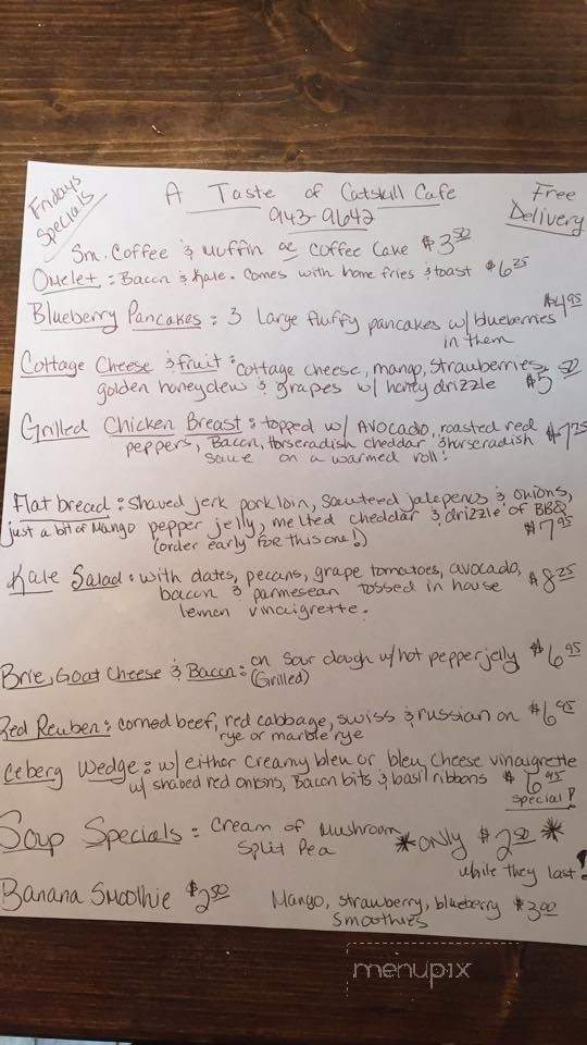 The Taste of Catskill Cafe - Catskill, NY menu_pic