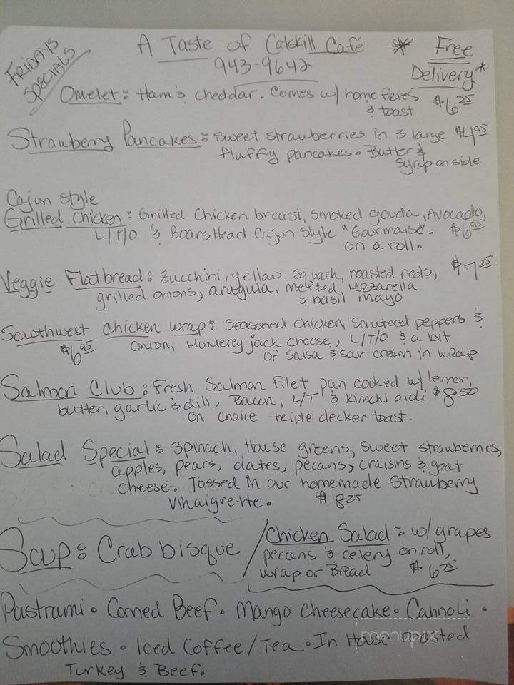 The Taste of Catskill Cafe - Catskill, NY menu_pic